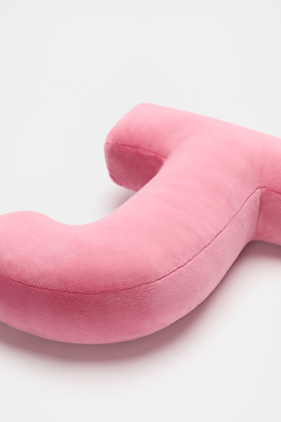 Raspberry Velvet Initial Cushion  J  hi-res