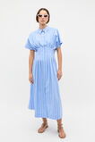 Poplin Variegated Stripe Midi Dress  Cornflower Blue Stripe  hi-res