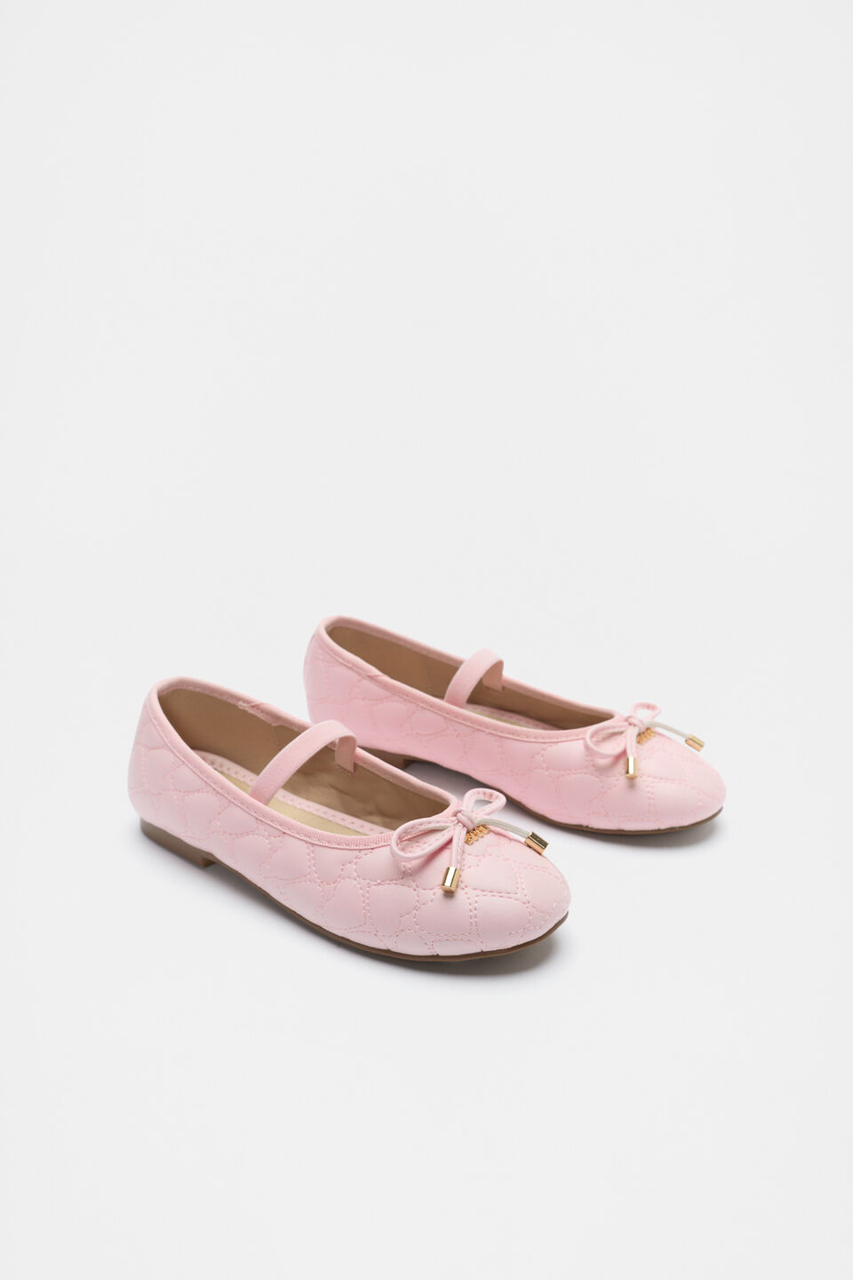 Embroidered Heart Ballet  Rose Petal