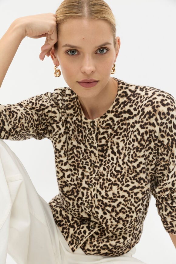 Leopard Print Cardi  Animal Print  hi-res