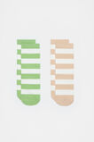 Stripe Sock 2 Pack  Green Apple  hi-res