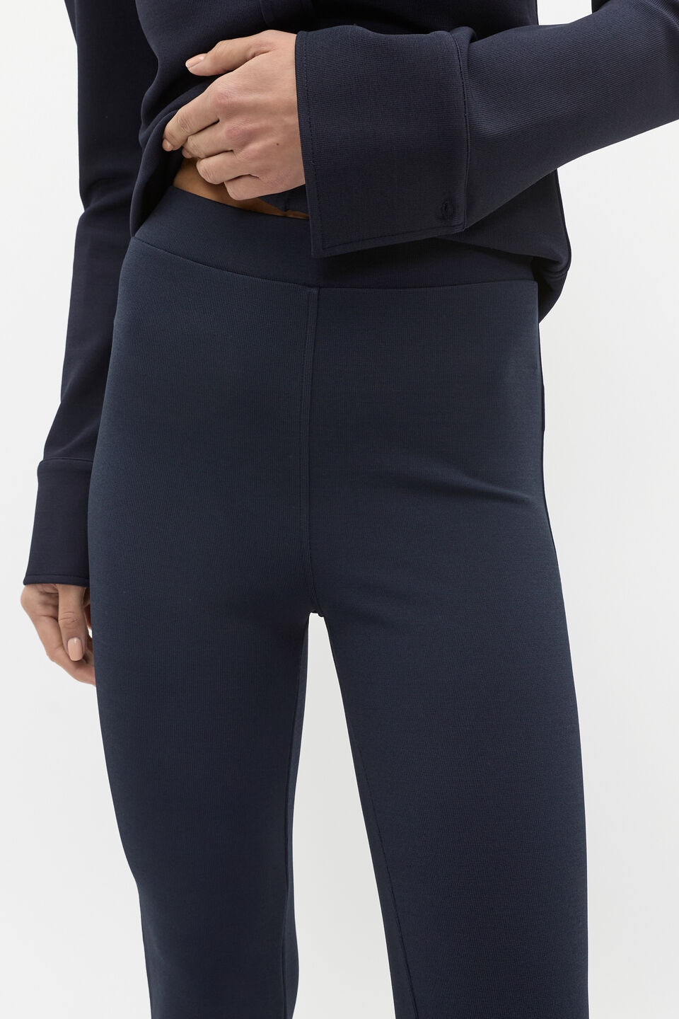 Compact Rib Kick Flare Pant  Twilight Blue