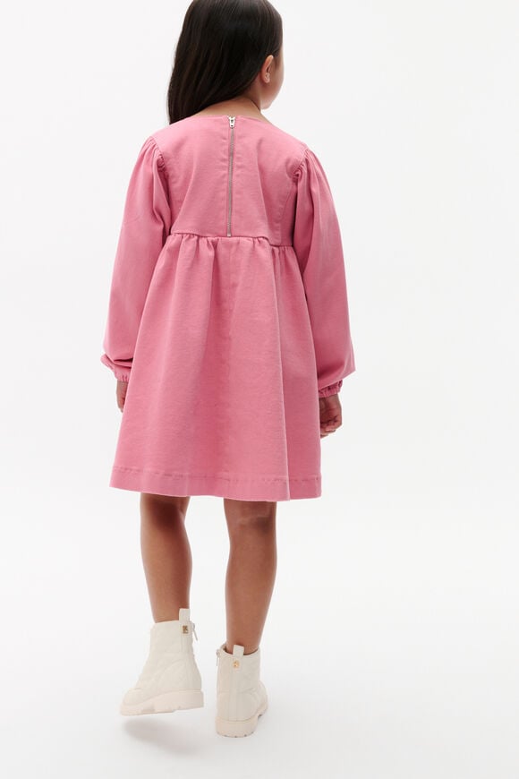 Heart Denim Dress  Raspberry  hi-res