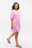 Linen Gathered Mini Dress  Fairy Floss  hi-res