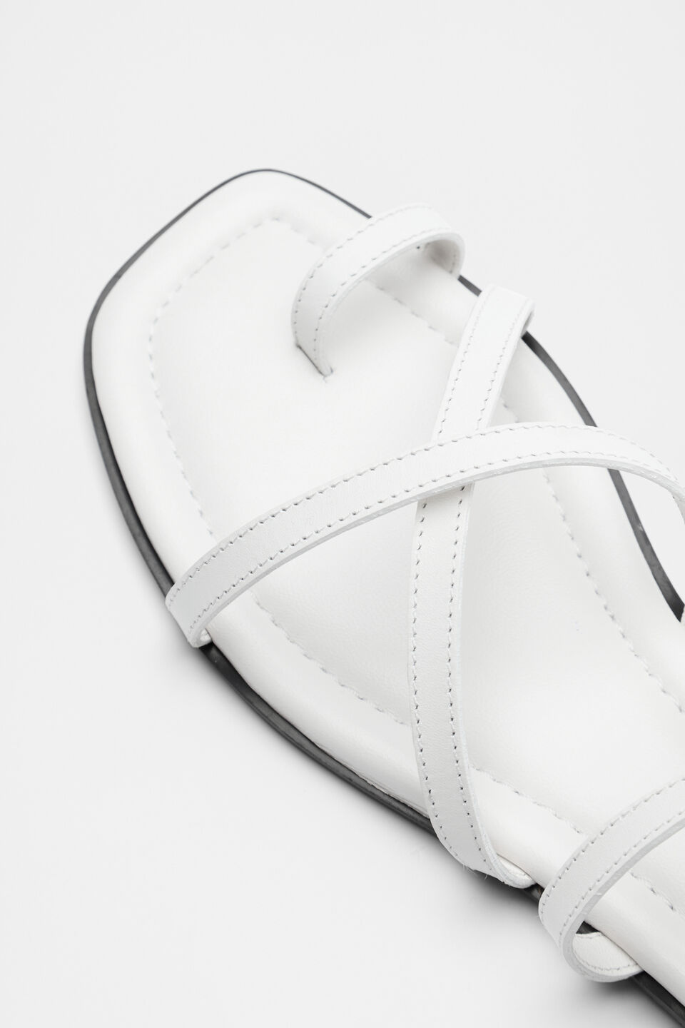 Addison Flat Sandal  White