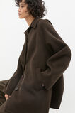 Wool Blend Raglan Sleeve Coat  Dark Espresso  hi-res
