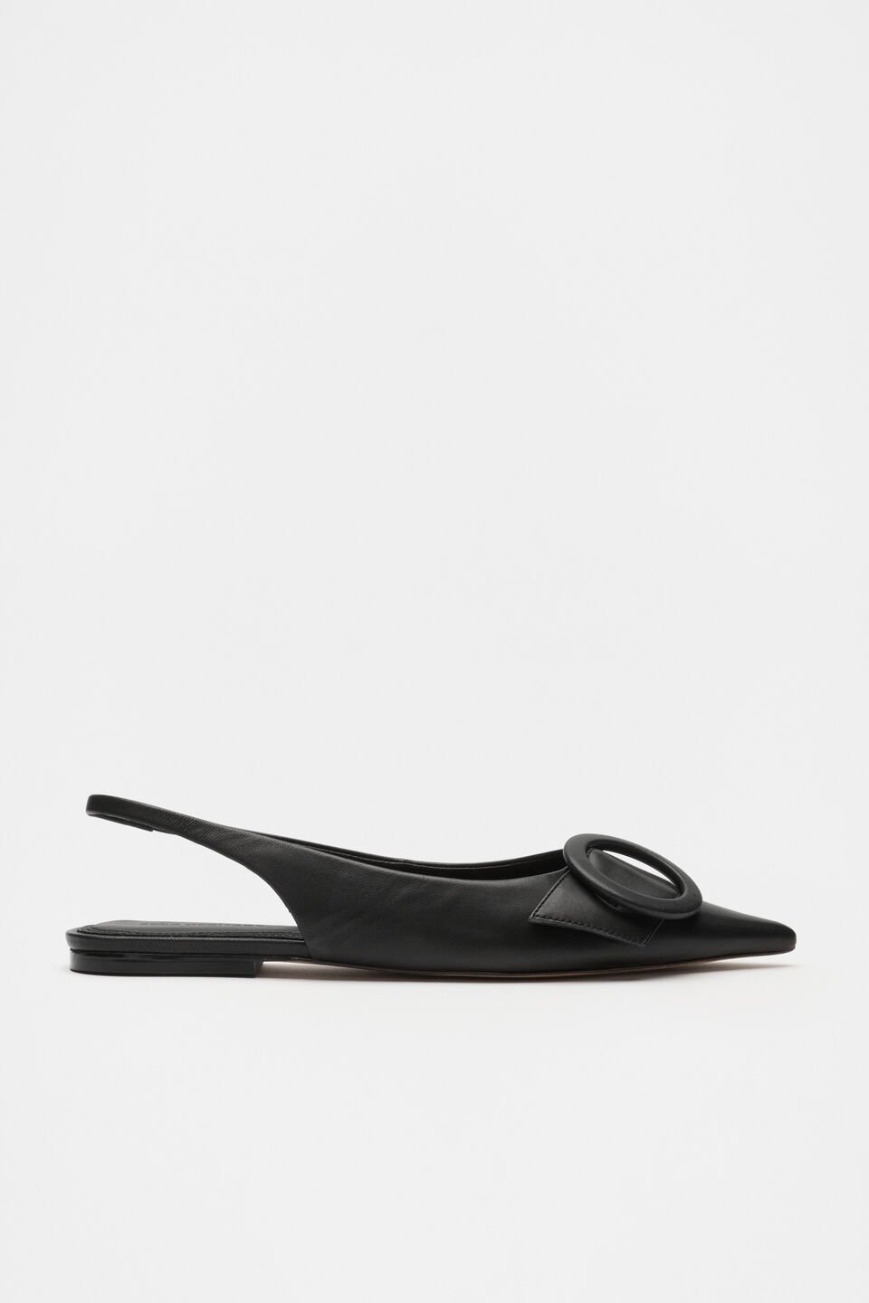 Ren Circle Buckle Slingback  Black
