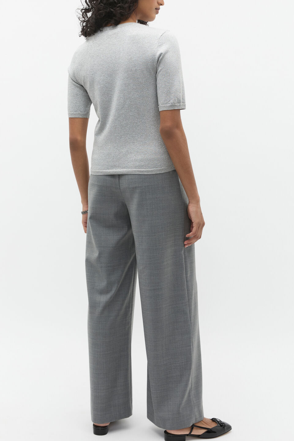 Lurex Knit Tee  Silver Lurex