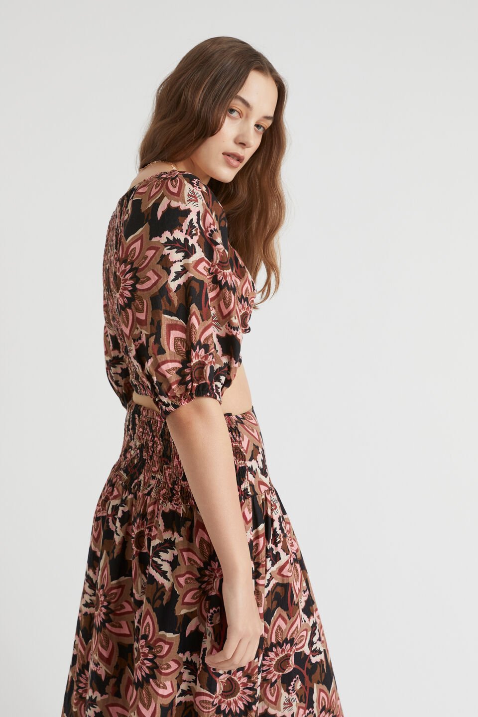 Floral Twist Front Crop Top  Vintage Floral