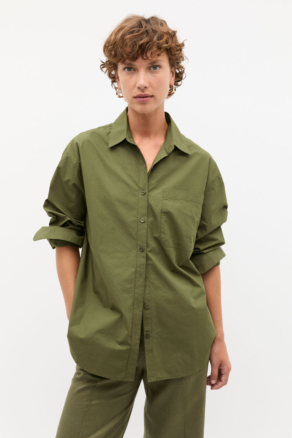 Poplin Pocket Front Shirt  Rainforest