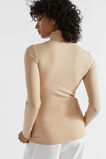 Core Rib Roll Neck Top  Champagne Beige  hi-res