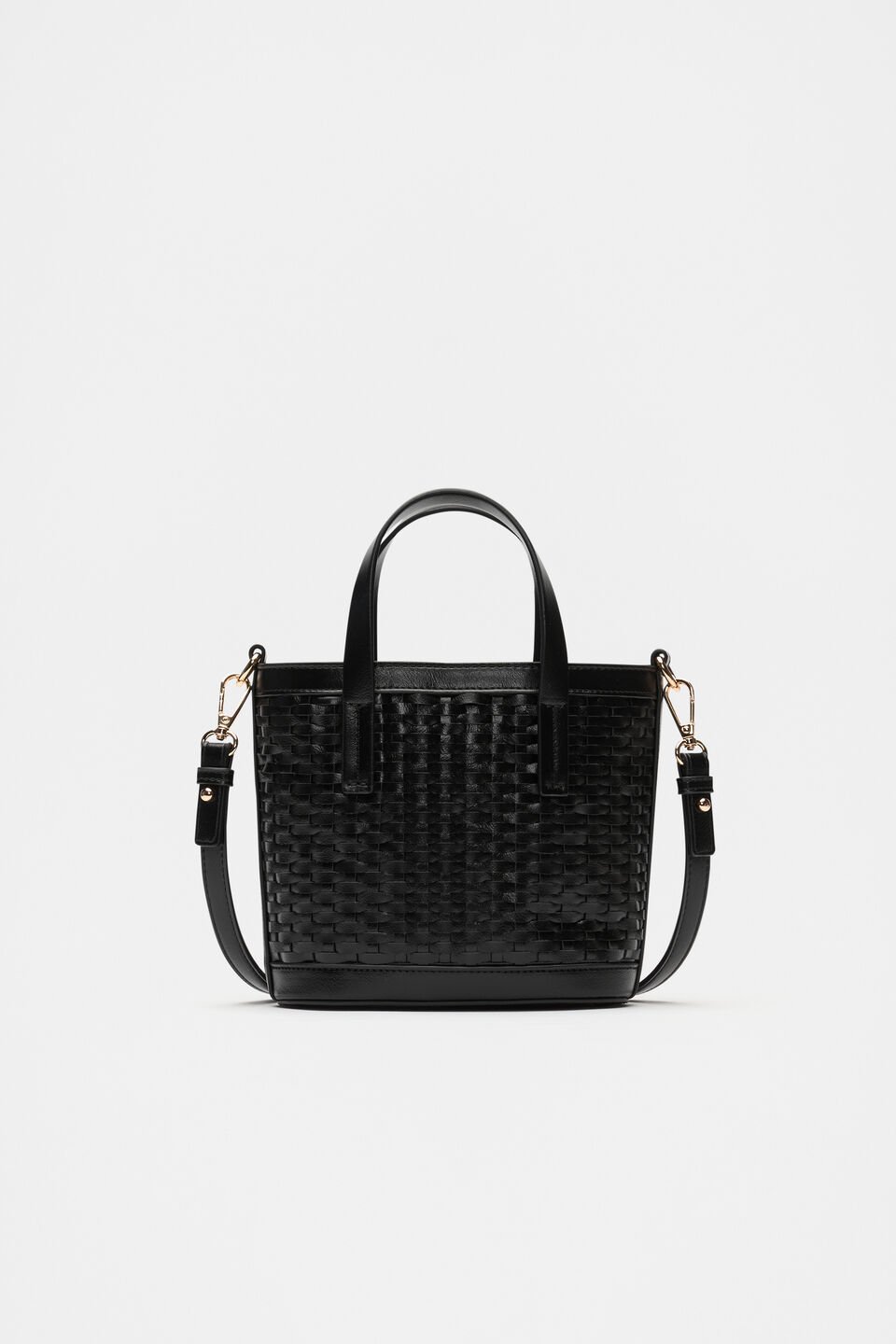 Woven Basket Crossbody Bag  Black
