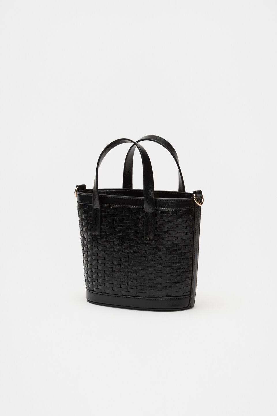 Woven Basket Crossbody Bag  Black