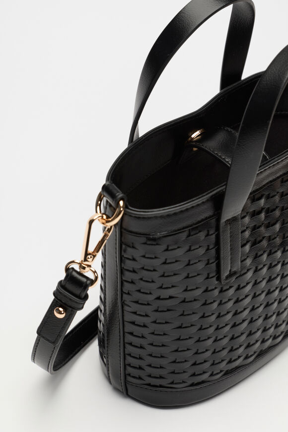 Woven Basket Crossbody Bag  Black  hi-res