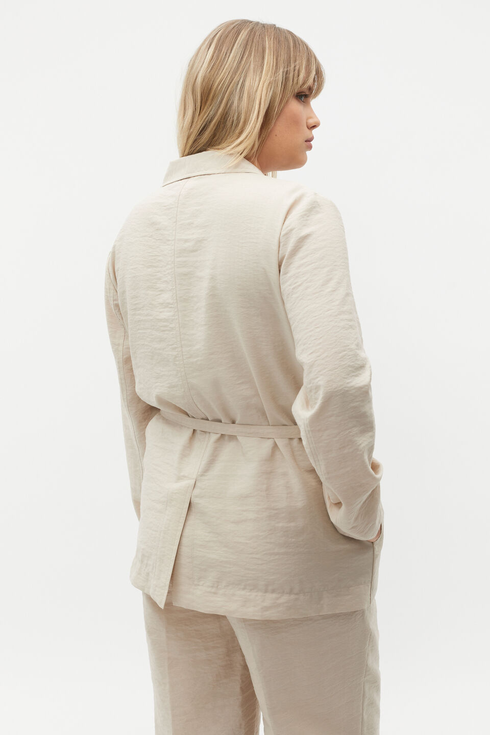 Tie Waist Blazer  Cool Sand