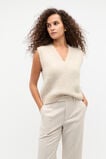 Lofty V Neck Vest  Oat Marle  hi-res