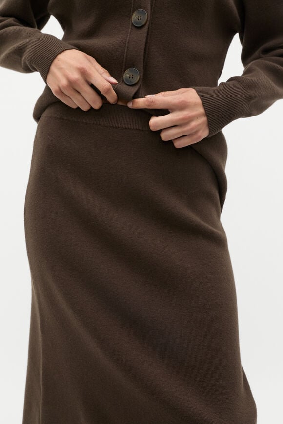 Fluted Knit Skirt  Dark Espresso  hi-res