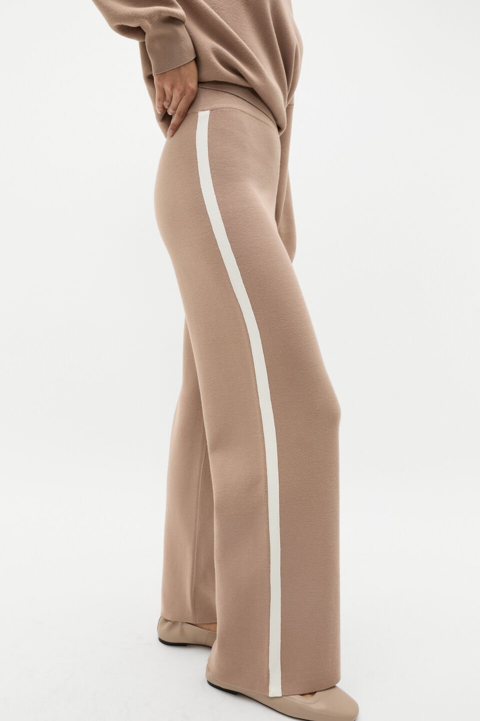 Double Knit Contrast Pant  Cookie