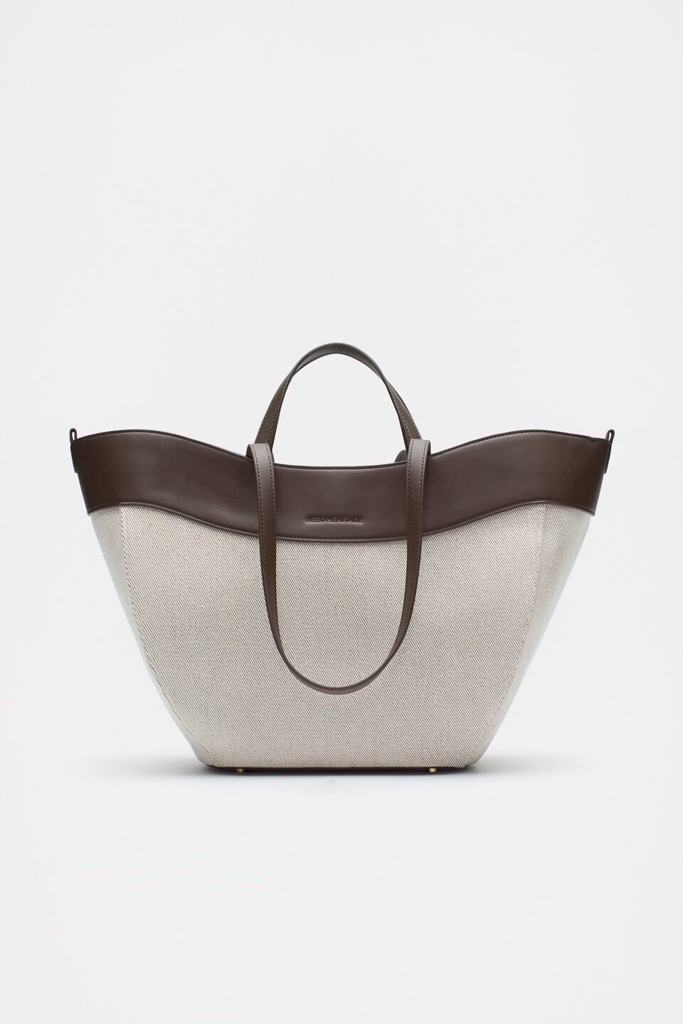 Textured Curved Tote  Dark Espresso