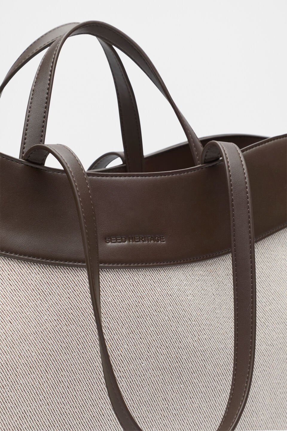 Textured Curved Tote  Dark Espresso
