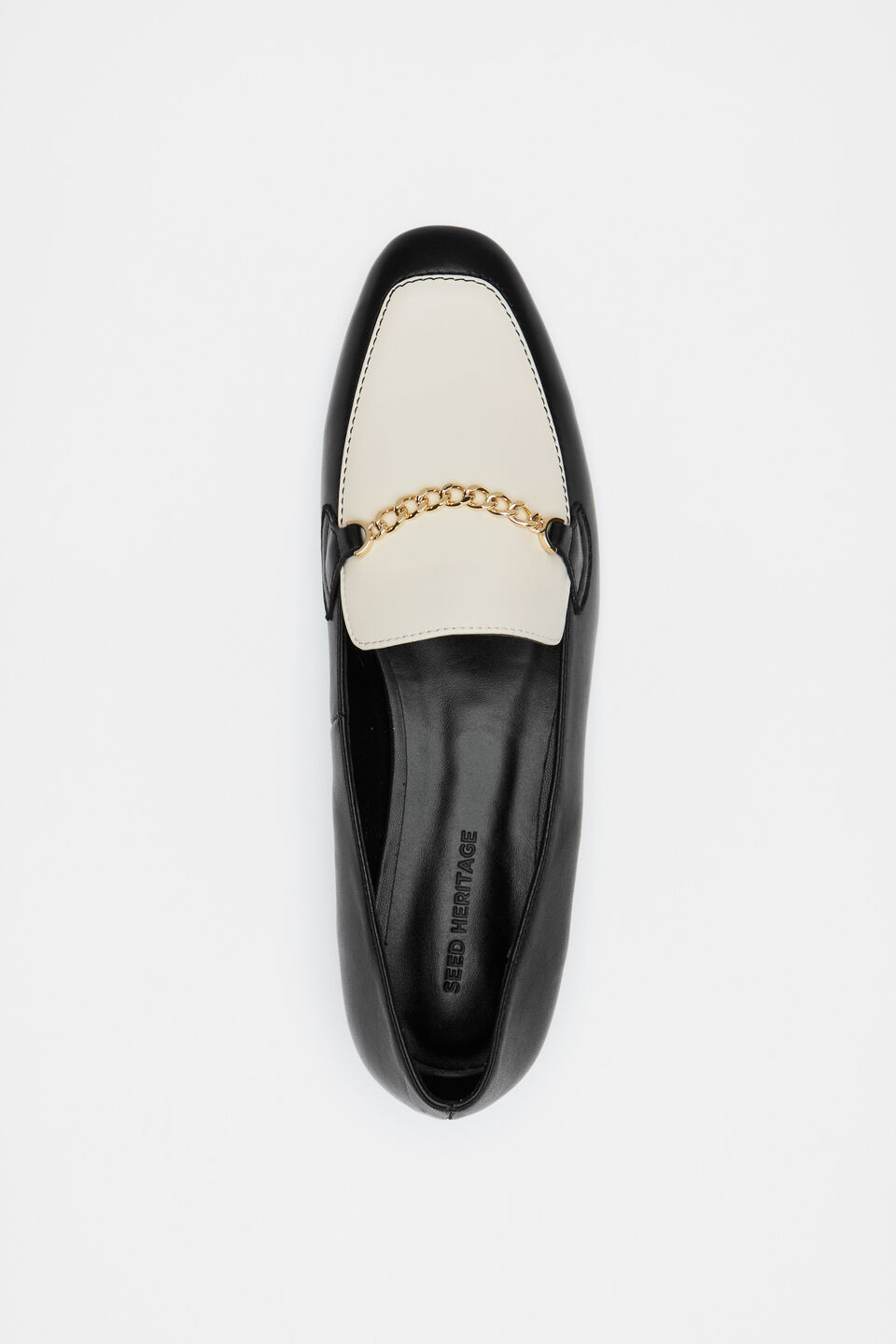 Portia Two Tone Loafer  Black Cream