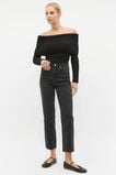 Rib Off Shoulder Knit  Black  hi-res