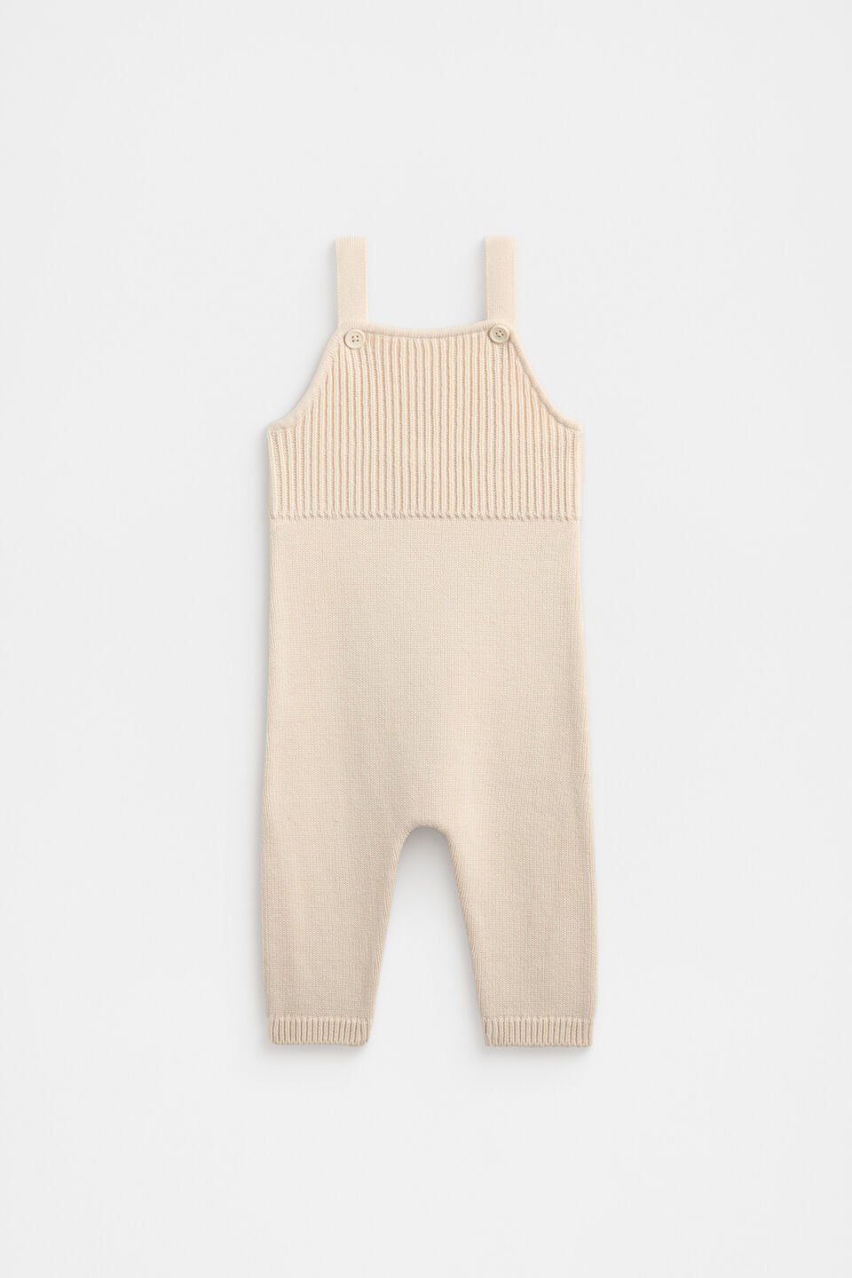 Rib Knit Overall  Soft Cream