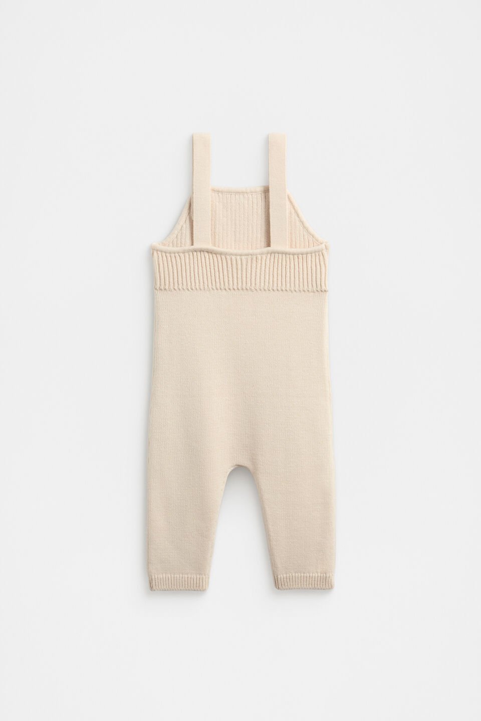 Rib Knit Overall  Soft Cream