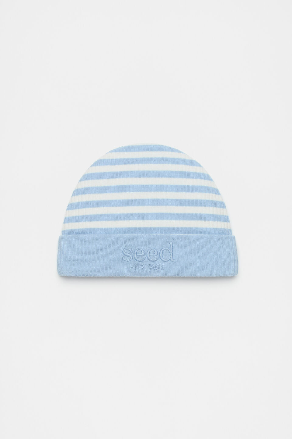 Stripe Logo Beanie  Clear Blue