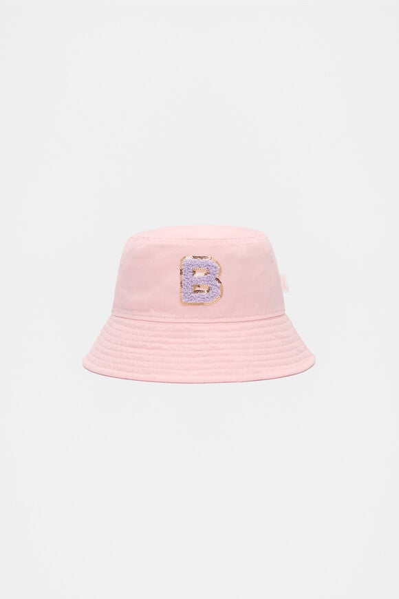 Pink Initial Bucket Hat  B  hi-res