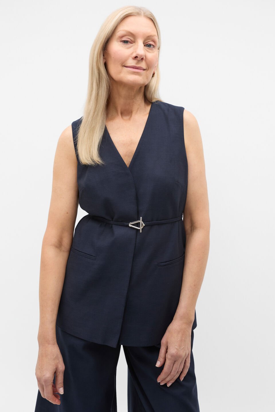 Belted Vest  Twilight Blue