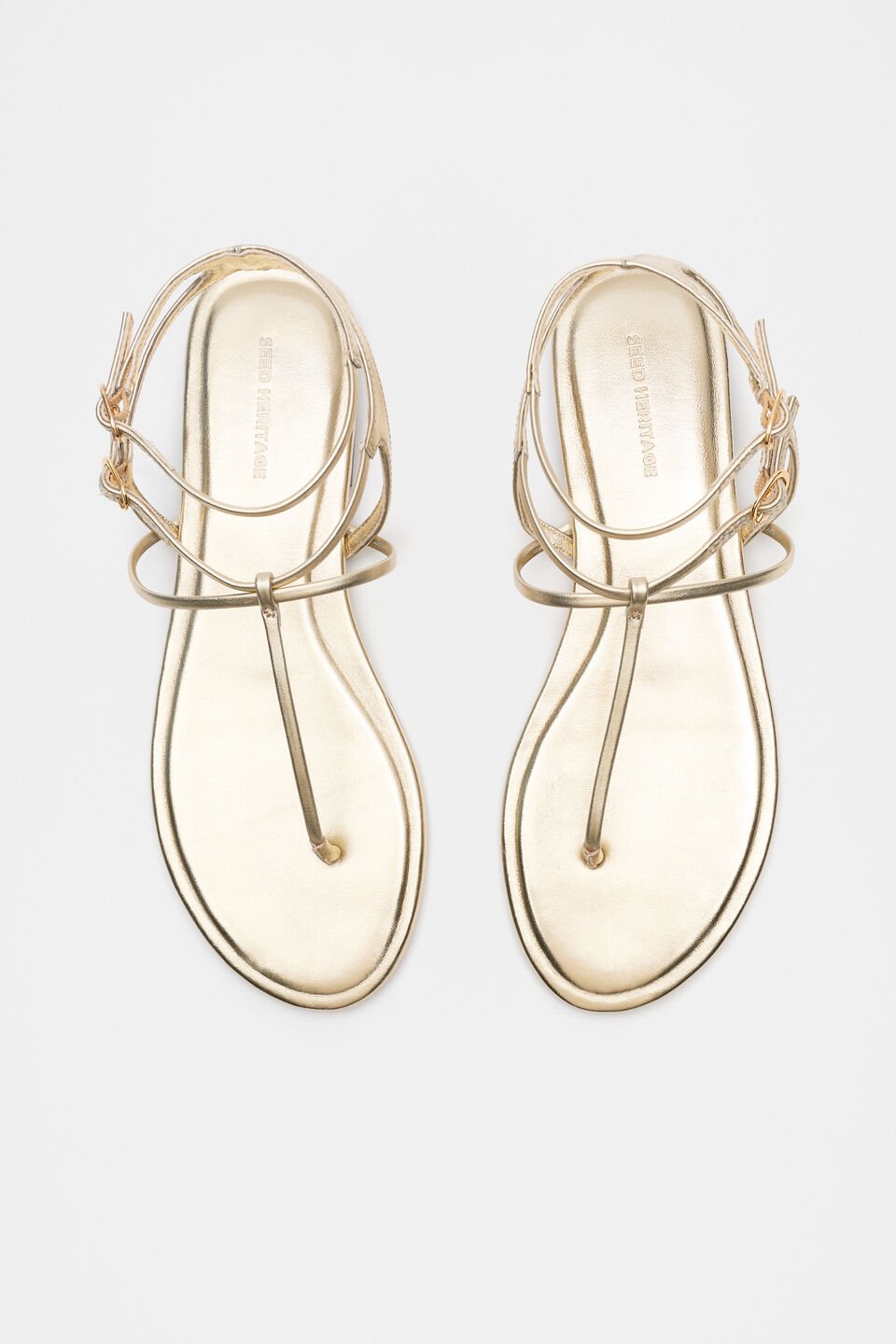 Jamie T Bar Sandal  Pale Gold