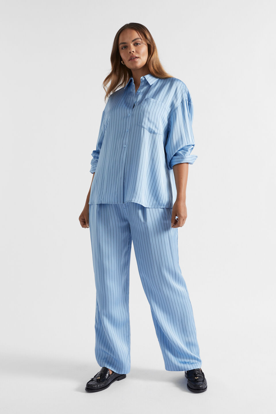 Pinstripe Pocket Shirt  Capri Stripe