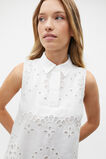 Scallop Broderie Mini Shift Dress  Whisper White  hi-res