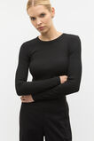 Core Rib Crew Neck Top  Black  hi-res