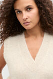 Lofty V Neck Vest  Oat Marle  hi-res