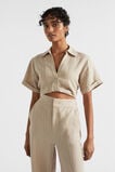 Linen Pinstripe Twist Shirt  Cool Sand Pinstripe  hi-res