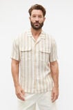 Linen Utility Shirt  Hazelnut Stripe  hi-res
