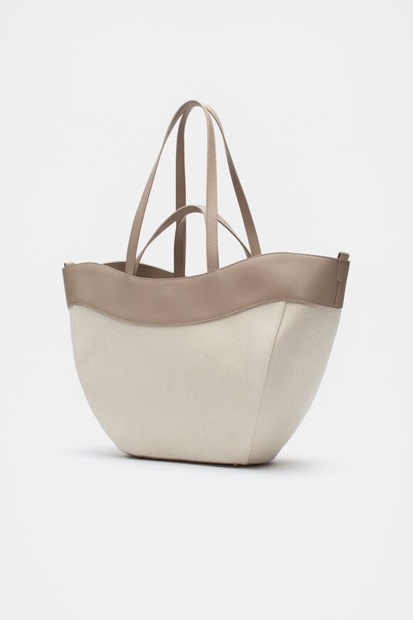 Textured Curved Tote  Cookie  hi-res