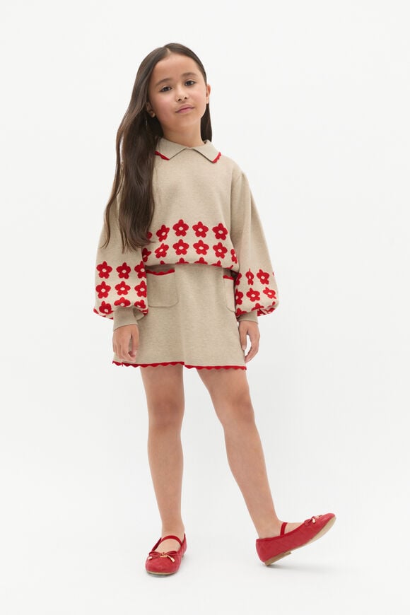 Collar Knit Sweater  Caramel Marle  hi-res