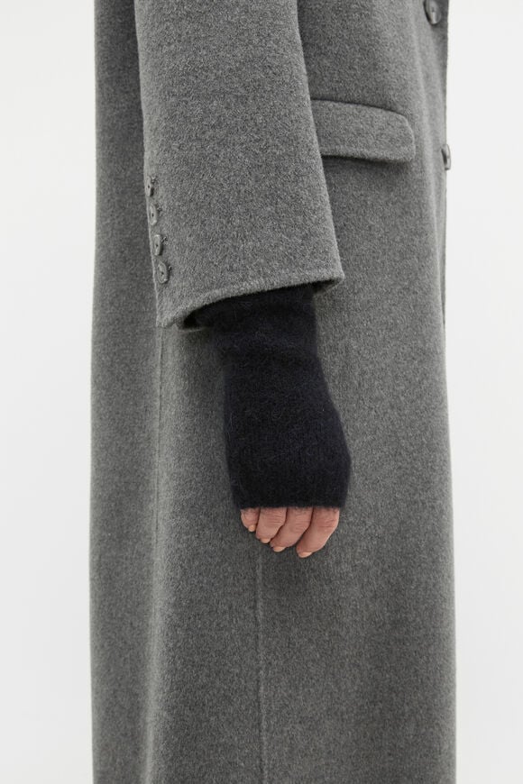 Fluffy Knit Arm Warmers  Twilight Blue  hi-res