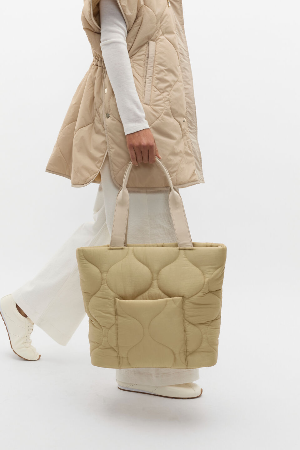 Quilted Tote  Cashew