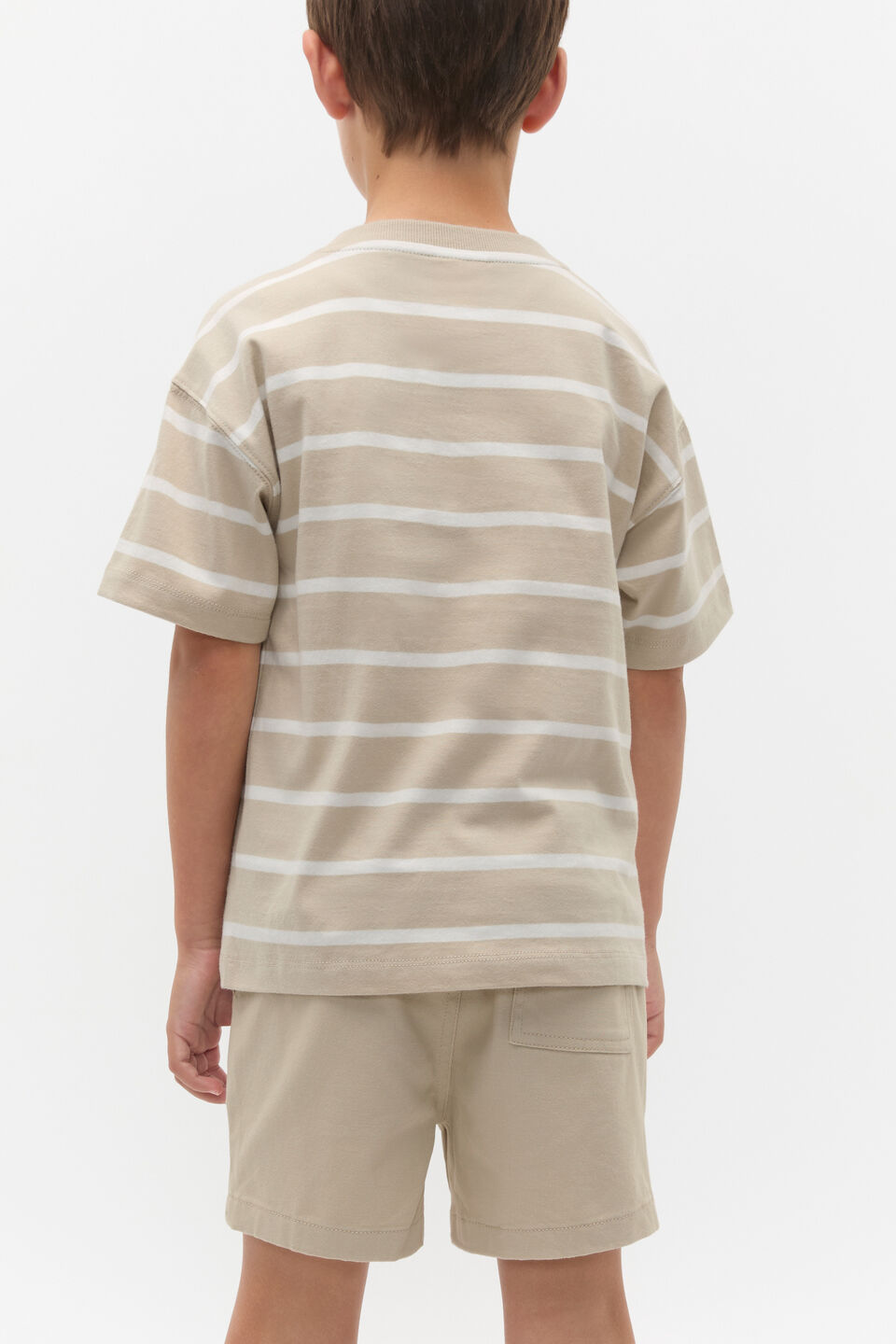 Stripe Logo Tee  Cool Stone