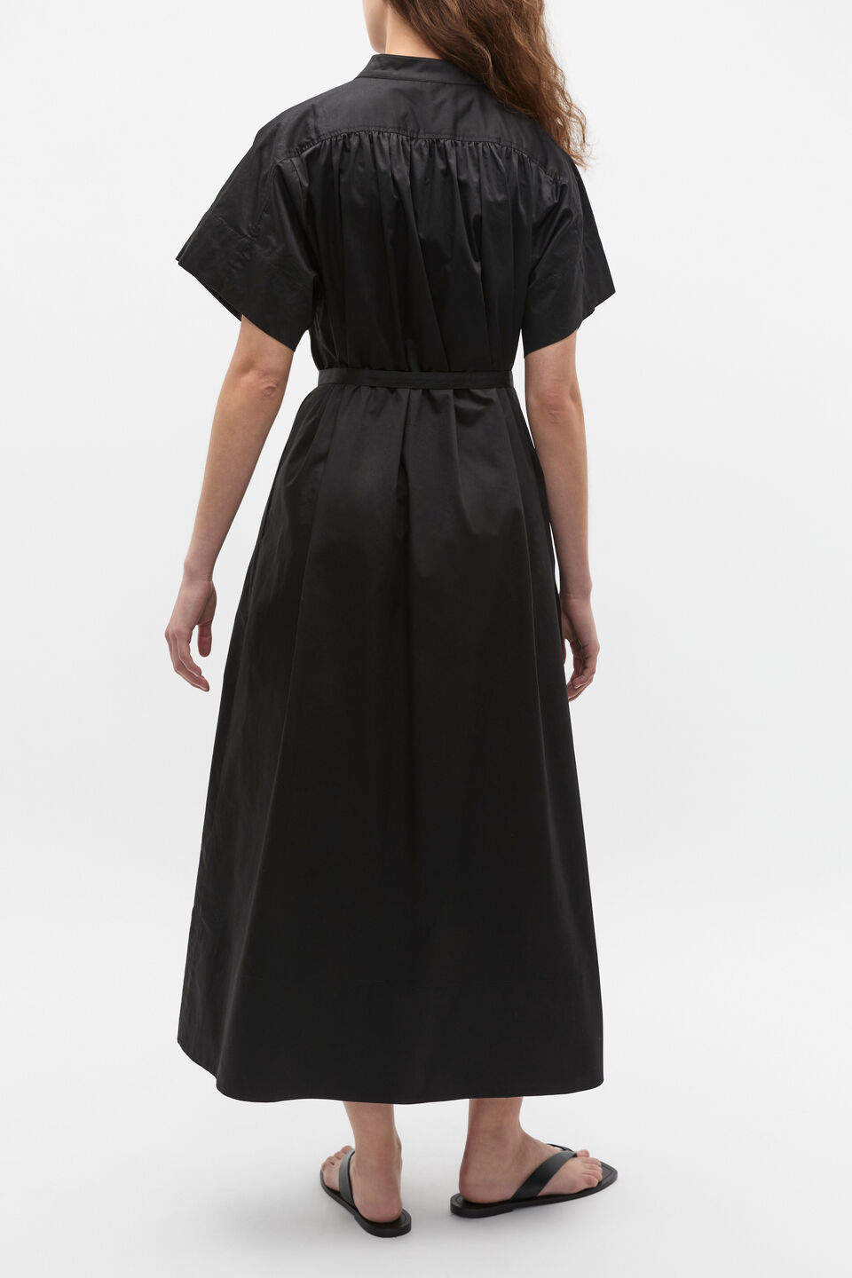 Poplin Voluminous Maxi Dress  Black