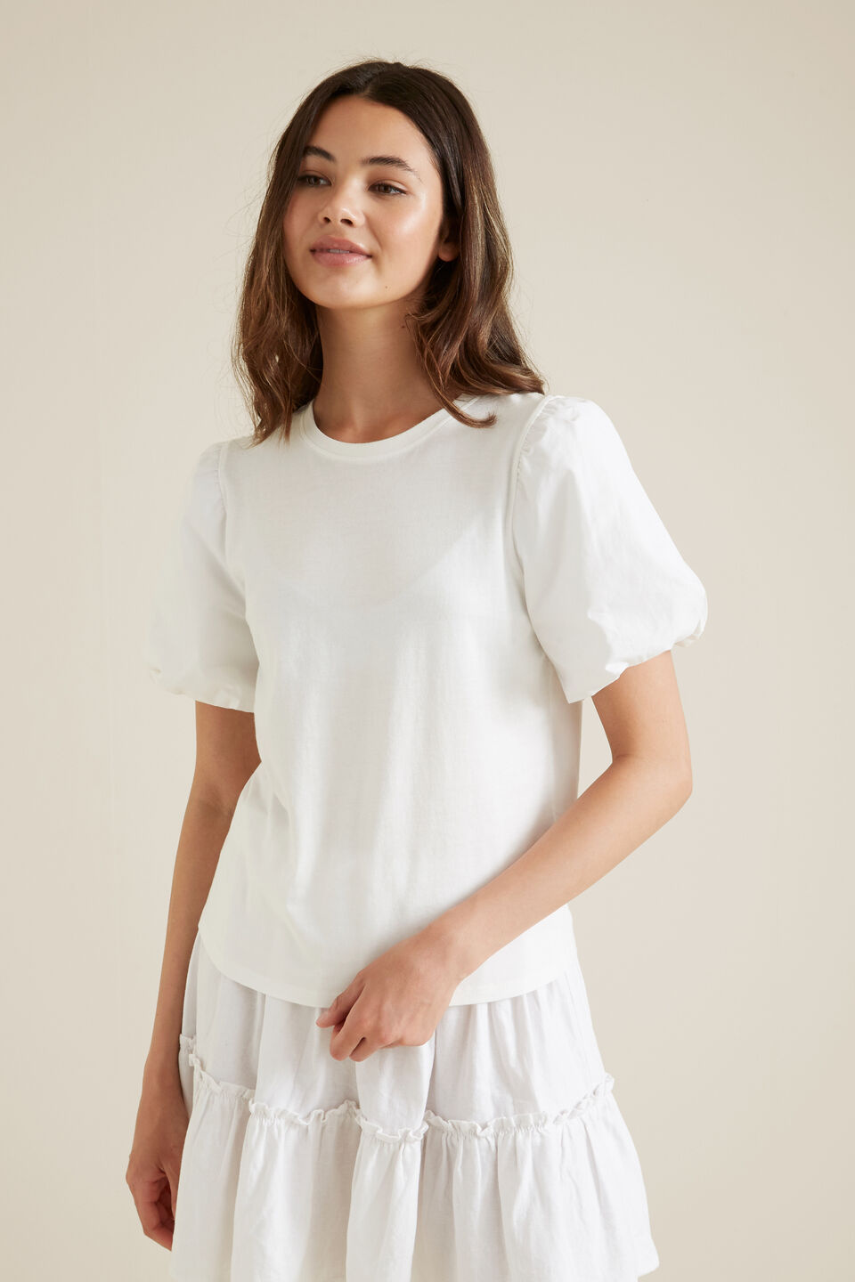 Poplin Splice Tee  
