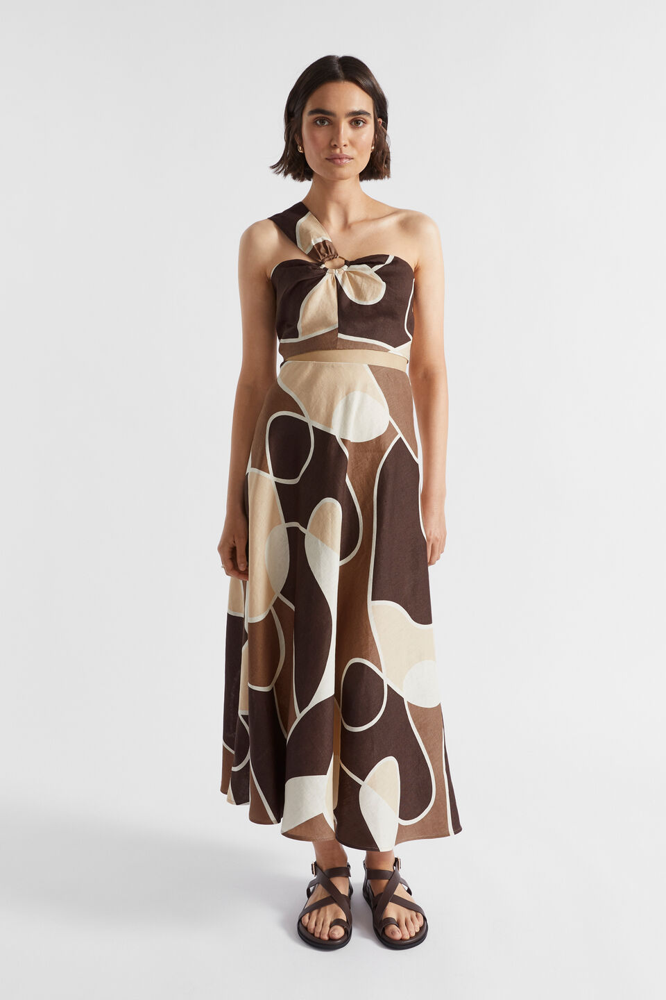 Abstract Midi Skirt  Woodland Abstract