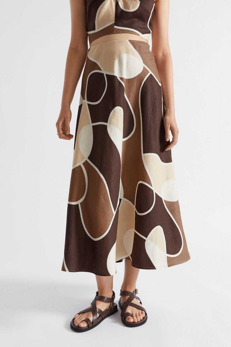 Abstract Midi Skirt  Woodland Abstract