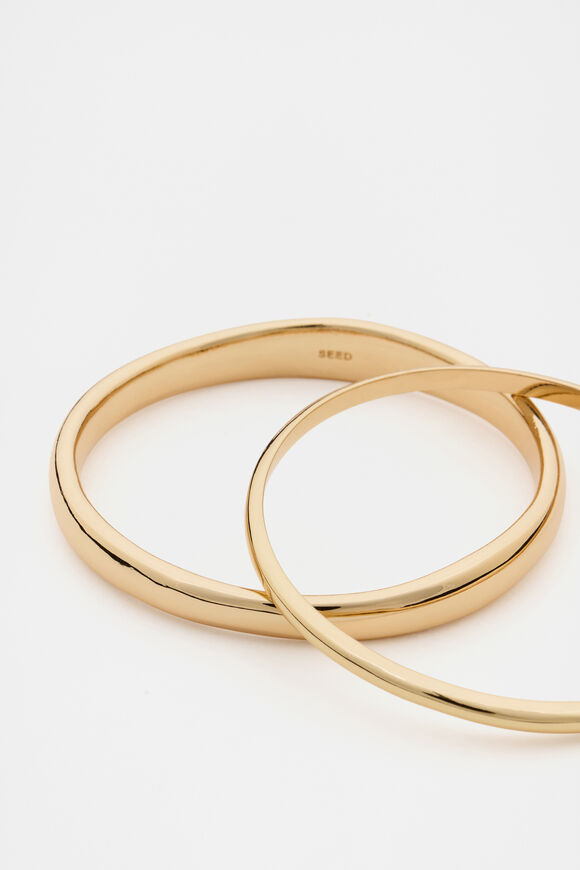 Organic Bangle Set  Gold  hi-res