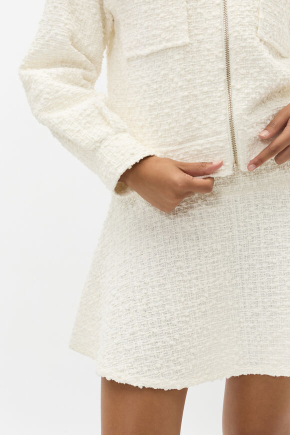 Boucle Tweed Skirt  Light Cream  hi-res