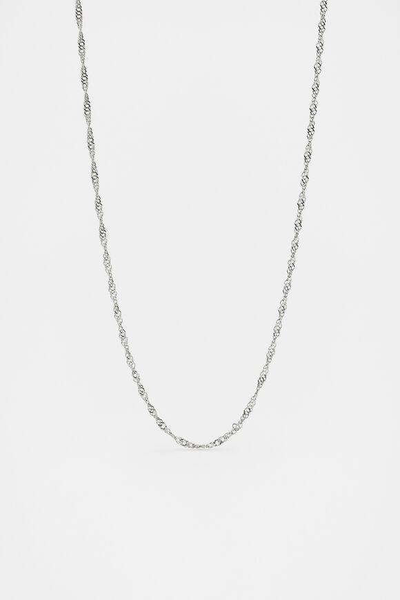 Waterproof Twist Chain Necklace  Silver  hi-res